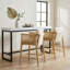 Upholstered Counter Stools with Hand-Woven Rope Arms-784111238