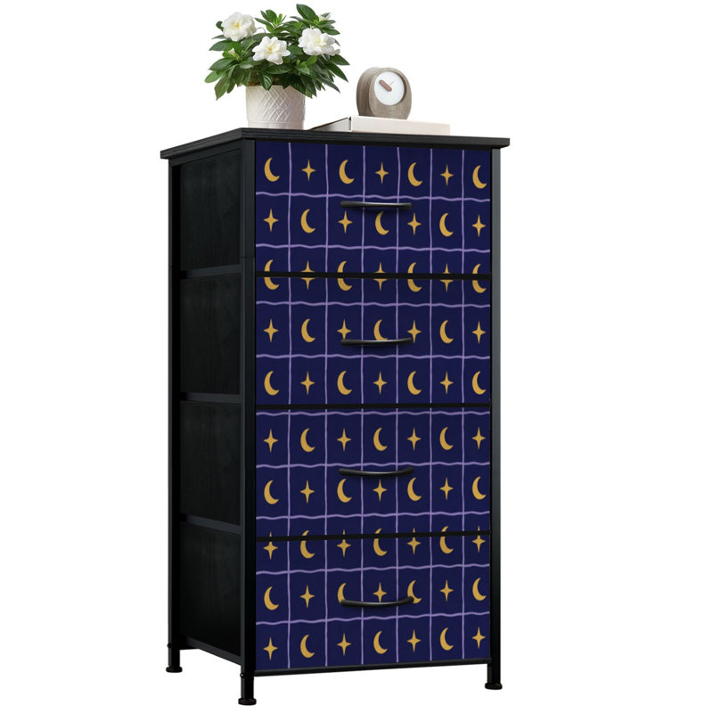 Commode de rangement verticale 4 tiroirs Crescent Moon