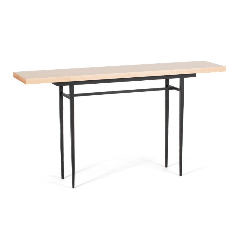 Wick Console Table, Black, 32.1" H x 60" W x 14" D, Natural