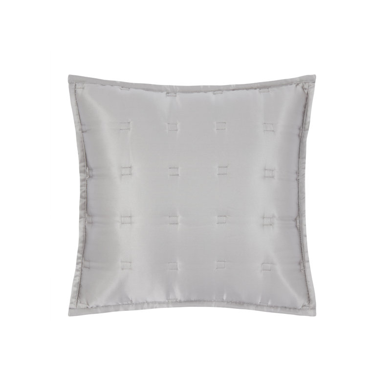 Windsor Silk Euro Pillow Cover, Silver Gray, 16" x 16"