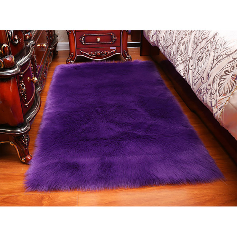 Tapis à poils longs kunala de couleur mauve, 3 tailles au choix , Rectangulaire 3 pi x 5 pi