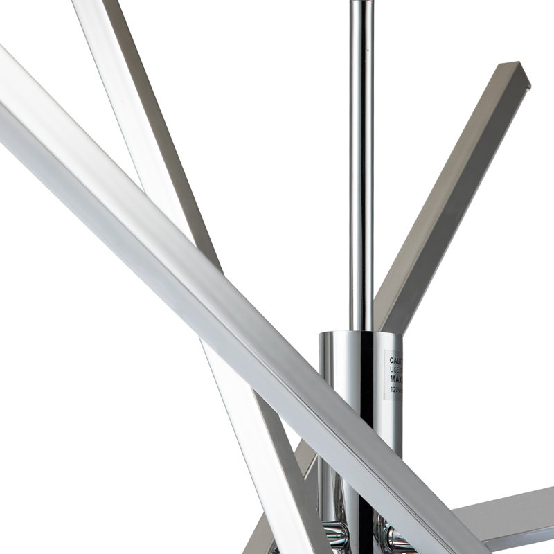 Lustre linéaire moderne Burcker, Nickel, H 13 po x l 31,5 po x P 31,5 po