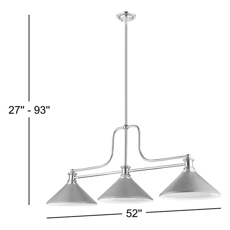 Haislip 3 - Light Kitchen Island Pendant, Brushed Nickel
