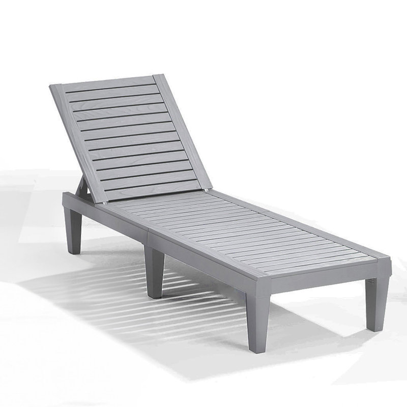 Nestl Waterproof, Lightweight, and Adjustable Outdoor Polyresin Chaise Lounge Chair Set, Gray, 1