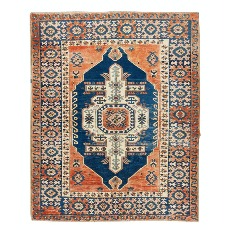 Tapis turc fait à la main, tapis à motif géométrique, 100% laine