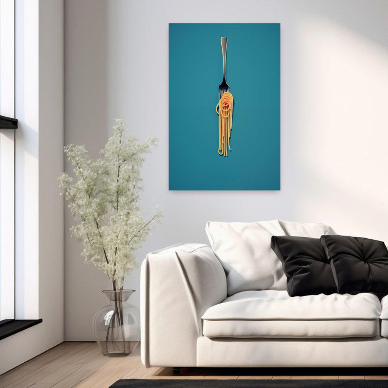 Minimal Spaghetti Fork by Andreas Magnusson - Wrapped Canvas Print, 91.44 cm H x 60.96 cm W