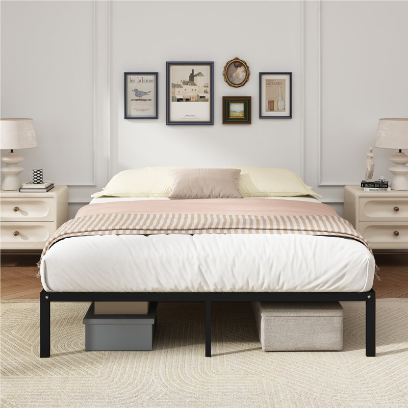 Metal Platform Bed Frame, Full, Black