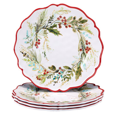 Ensemble de 4 assiettes à dîner 11 "Christmas Gatherings