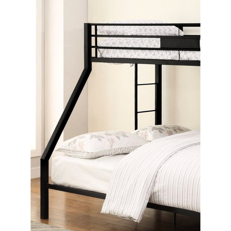 Lit superposé noir en métal et sable, compatible avec les lits simples TG / TG, lit simple avec détails faciles à monter