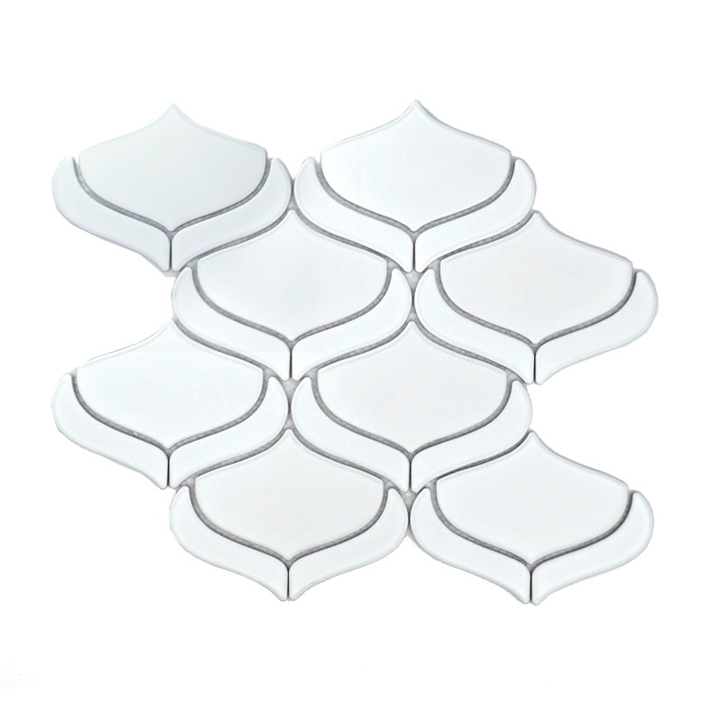 Mythos™ 11" x 12" Ceramic Arabesque Mosaic Tile