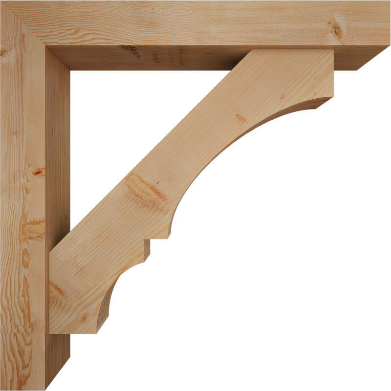 Support de bloc Balboa avec entretoise décalée, 48 X 48, Sapin Douglas de l 7 1/2 (lisse)