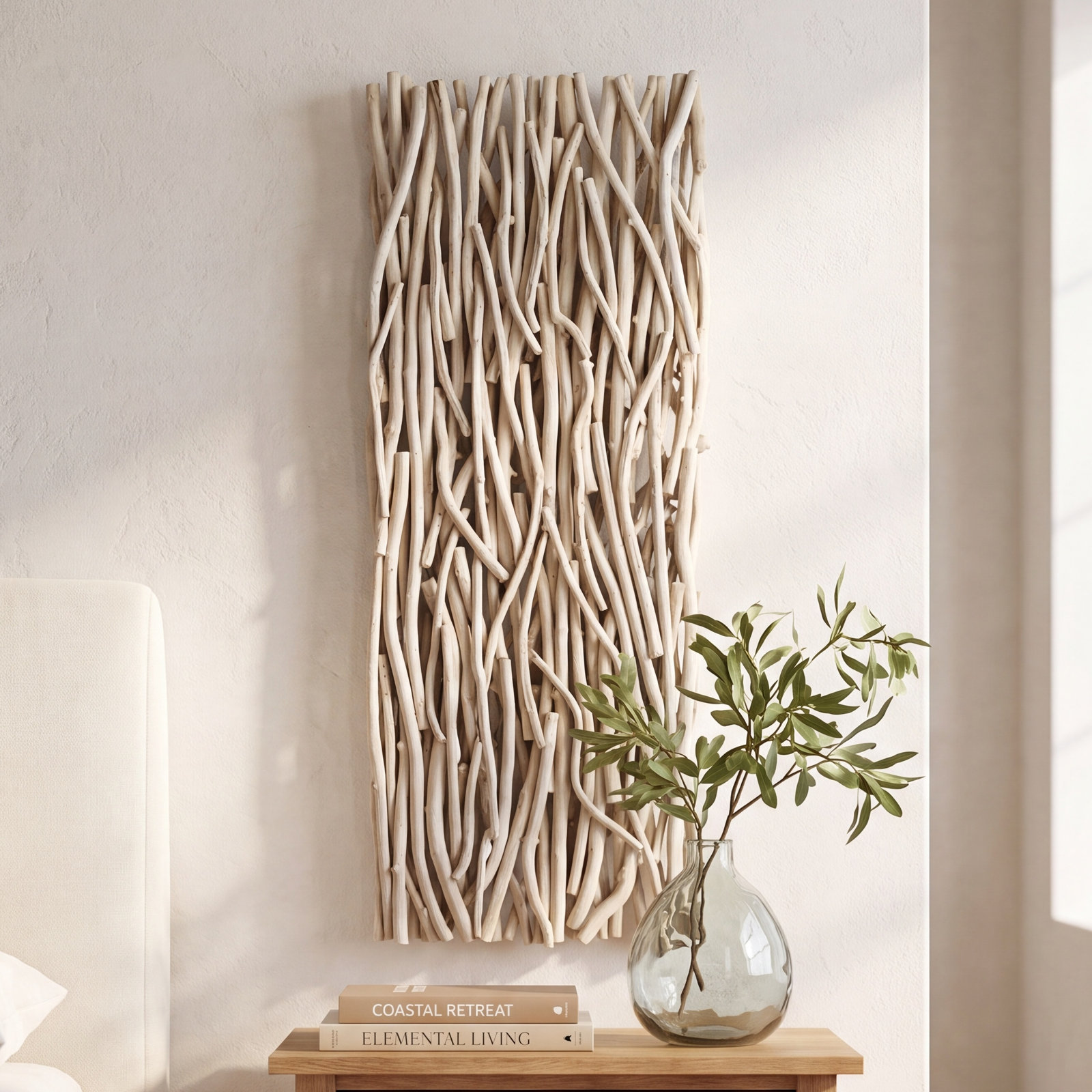 Solid Wood Wall Decor, Bleached