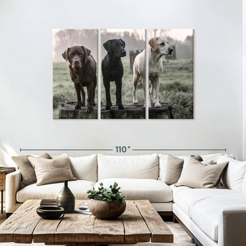Labrador Dogs, 48" H x 74" W