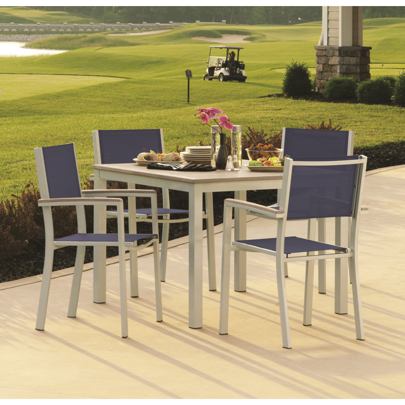 Travira Outdoor Square Dining Table, Tekwood Vintage, Carbon