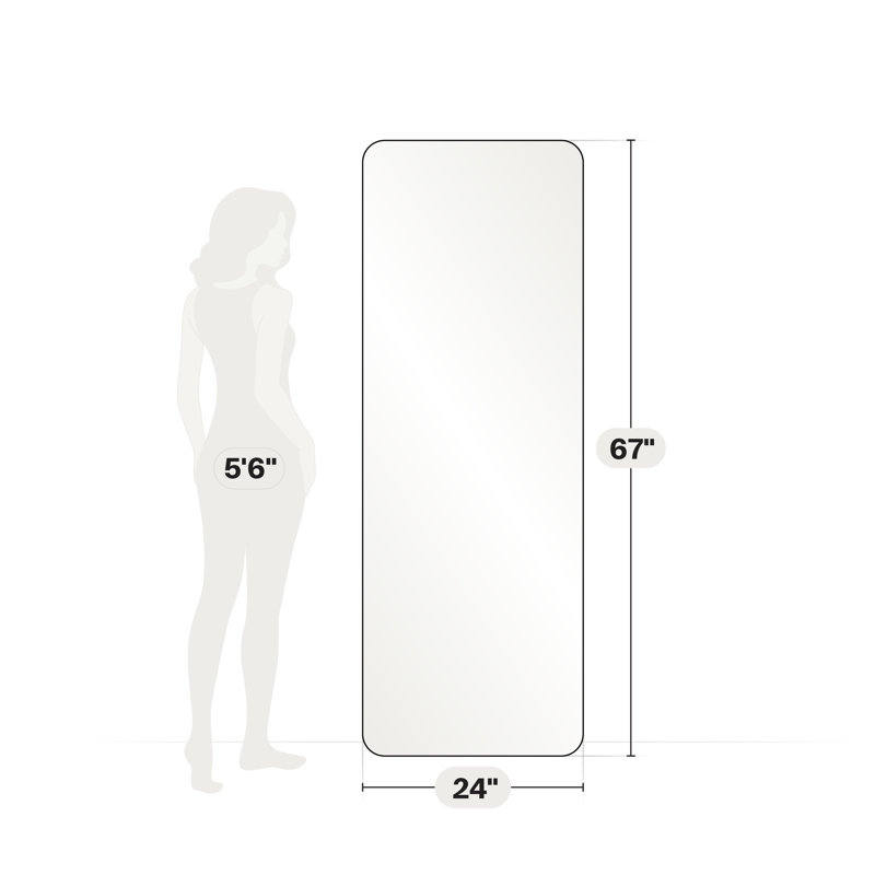 Modern & Contemporay Full Length Mirror, Black