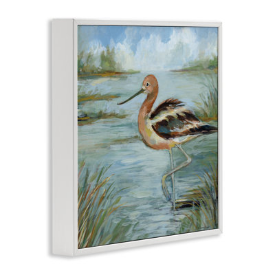 Avocet Bird In Water Framed Giclee Art, design by Susan Winget
