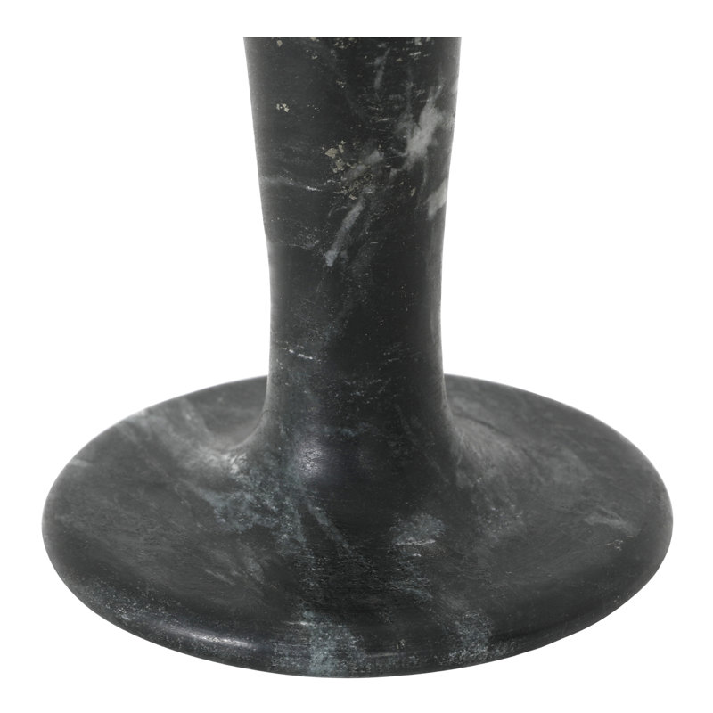 Bougeoir de table en marbre, H 4 po x l 4 po x P 4 po, Marbre noir veiné
