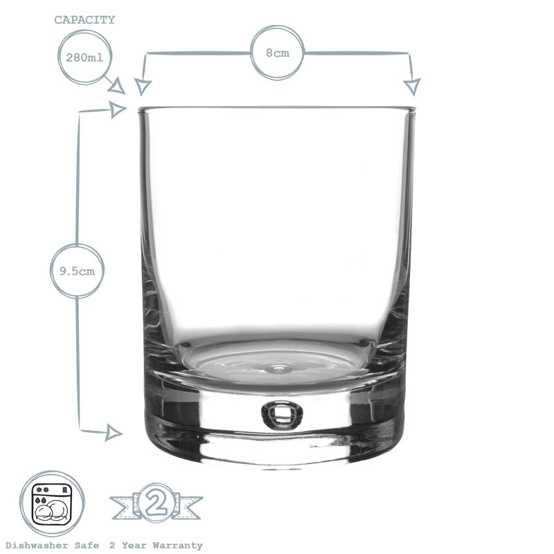 Barglass Whisky Glasses - 280ml, 6