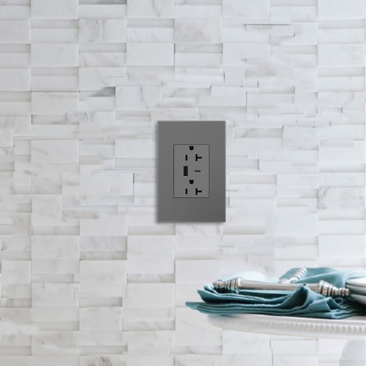 adorne® 20A Tamper-Resistant Ultra-Fast USB Type-A/C Outlet