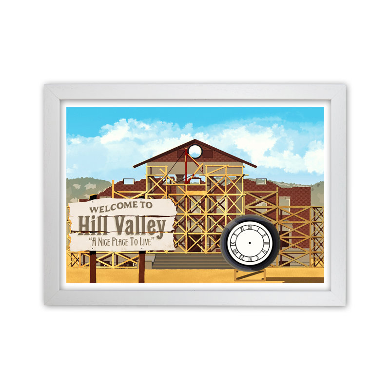 Hill Valley 1885 by Richard O'Neill - Print, White Framed, 46cm H x 63cm W x 3cm D