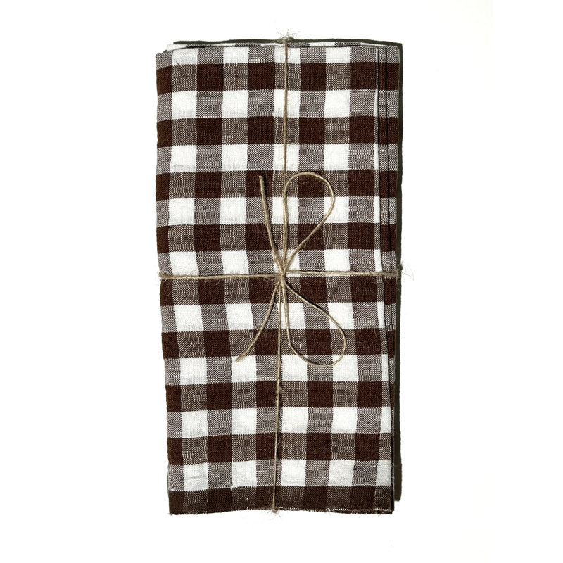 Alessandro Linen Square Napkins, Walnut