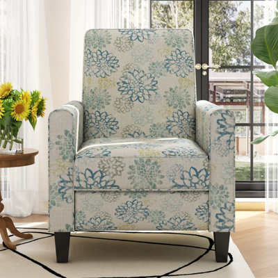 27.5 Inch Push Back Recliner Chair with Solid Beech Wood Legs, Adjustable Positions, and Spacious Comfort for Living Room and Bedroom