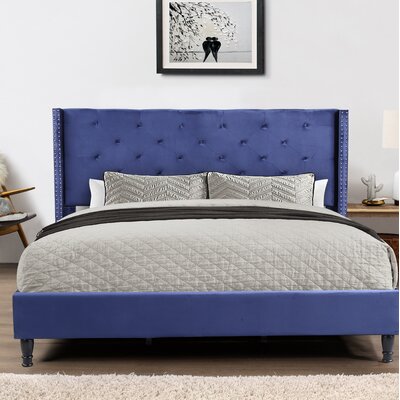 Rosdorf Park Knobel Upholstered Wingback Bed & Reviews | Wayfair