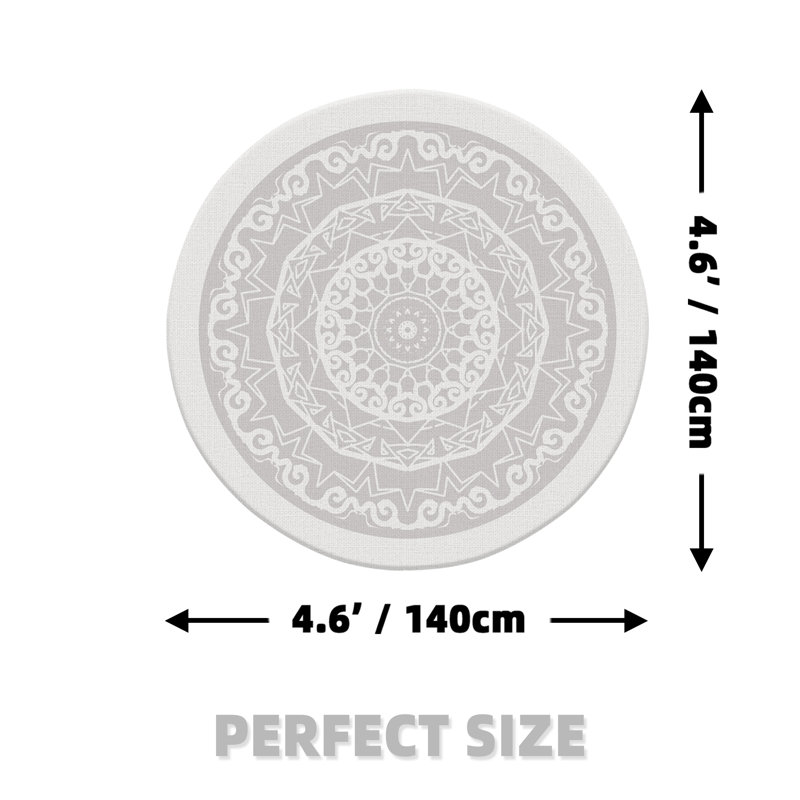 Tapis rond à envers antidérapant Rashana, Rond 4 pi 7 po