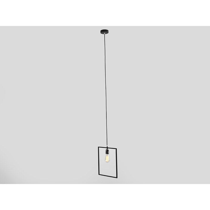 1 - Light White Square/Rectangle Pendant, Black, 185cm H x 35cm W x 5cm D