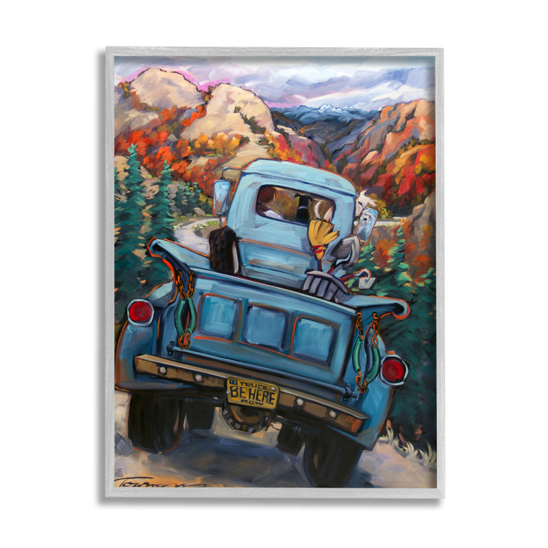 Ax-748-Giclee " Truck In Mountain Valley " by CR Townsend Painting Print, 30" H x 24" W x 1.5" D