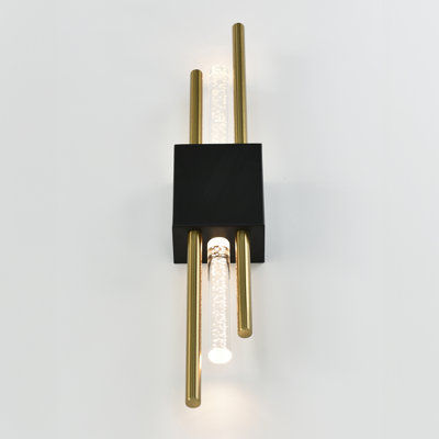 Axis Integrated LED Black Wall Light (Set of 2)