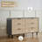Aimara 51" Rattan 6 Drawer Dresser for Bedroom, Boho Wood Dresser with Gold Handles & Wood Legs-1281758491