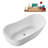 55" Streamline Soaking Glossy White Freestanding Tub With Internal Drain in Polished Chrome