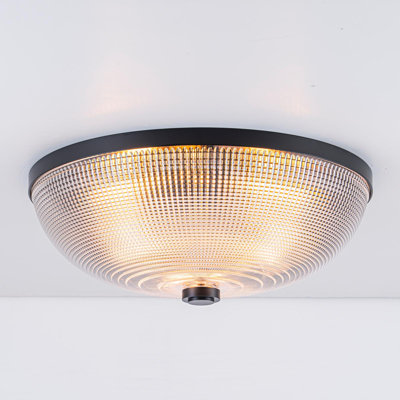 Plafonnier encastré en verre 3 lumières