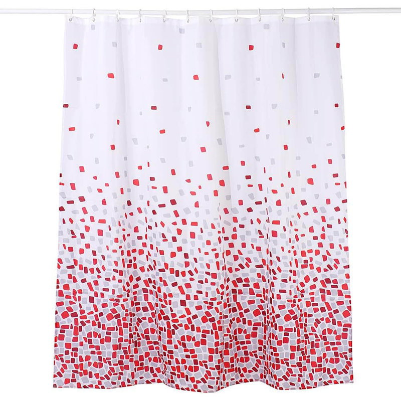 Shower Curtain 180X180 Cm (71 X 71 Inch), Mosaic Red