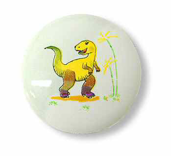 (5 Pack) 1-1/2 inch Happy Dino Knob