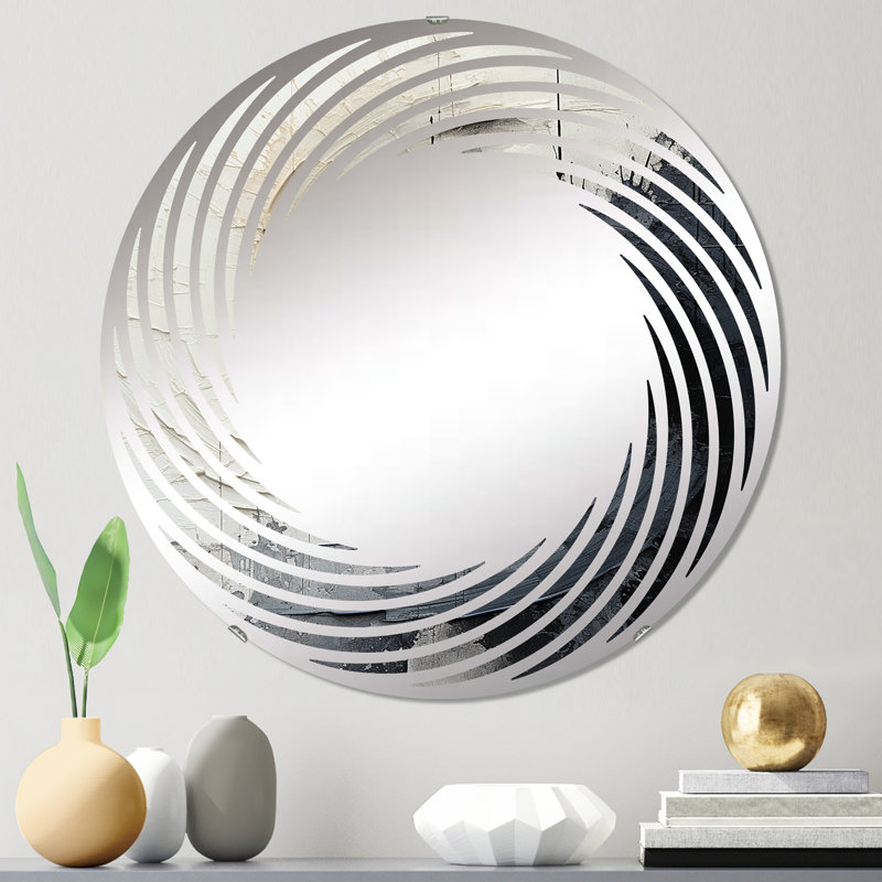 Contraste Harmony I - Cercle de miroir mural en spirale, 23,6 po x 23,6 po