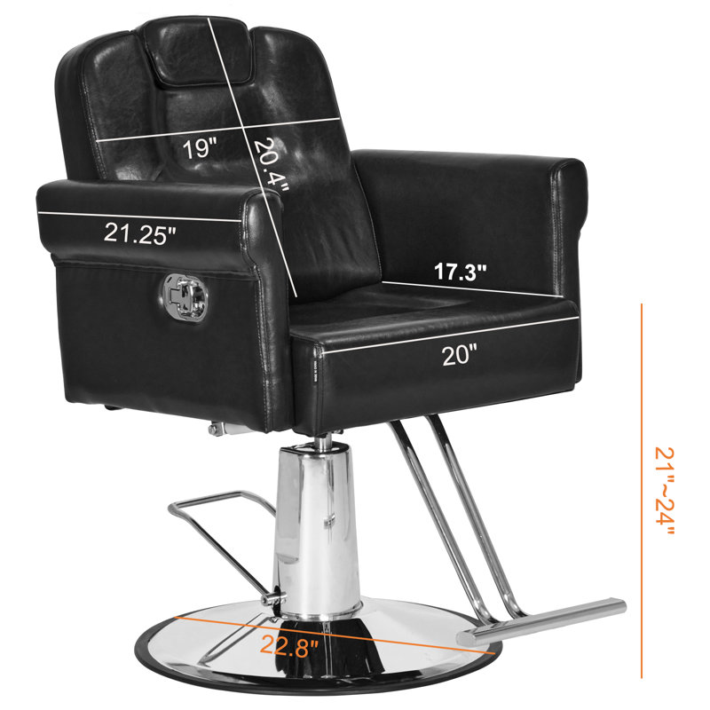 Polar Aurora Recliner Barber Chair with Removable Headrest,Adjustable Height 360 Degrees Swivel