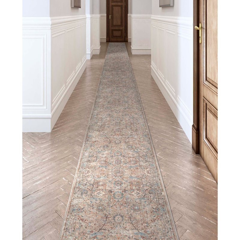 Tapis ivoire Emilia, Tapis de couloir 2 pi 7 po x 24 pi 9 po
