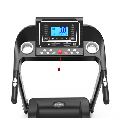 Tapis de course pliable pour la maison - Moteur de 2,5 CV, écran de 5 pouces, capacité de 113 kg, 12 programmes d'entraînement avec inclinaison et fonction pliable, musique, poids maximal supporté