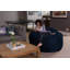 Fauteuil à billes - fauteuil repose-pieds rond rembourré de mousse déchiquetée - Fauteuil à billes rembourré de mousse à mémoire de forme ultra douce avec housse en microsuède - Mobilier et accessoires rembourrés de mousse pour chambre de résid-36568857-86447330