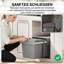 Poubelle escamotable 8 gallons, poubelle avec 2 seaux, gris clair