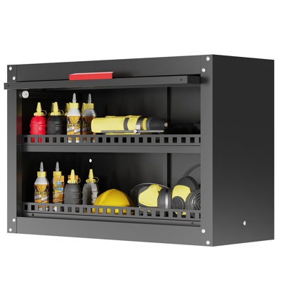 WFX Utility™ Metal Garage Wall Cabinet,garage Storage Cabinet With Up Flip Door Design Garage Cabinet With Adjustable Shelf And Magnetic System,tool Cabinet With Anti-fall Rails For Garage?basement