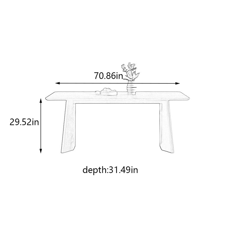 Caziah, H 29,52 po x L 70,86 po x l 31,49 po 