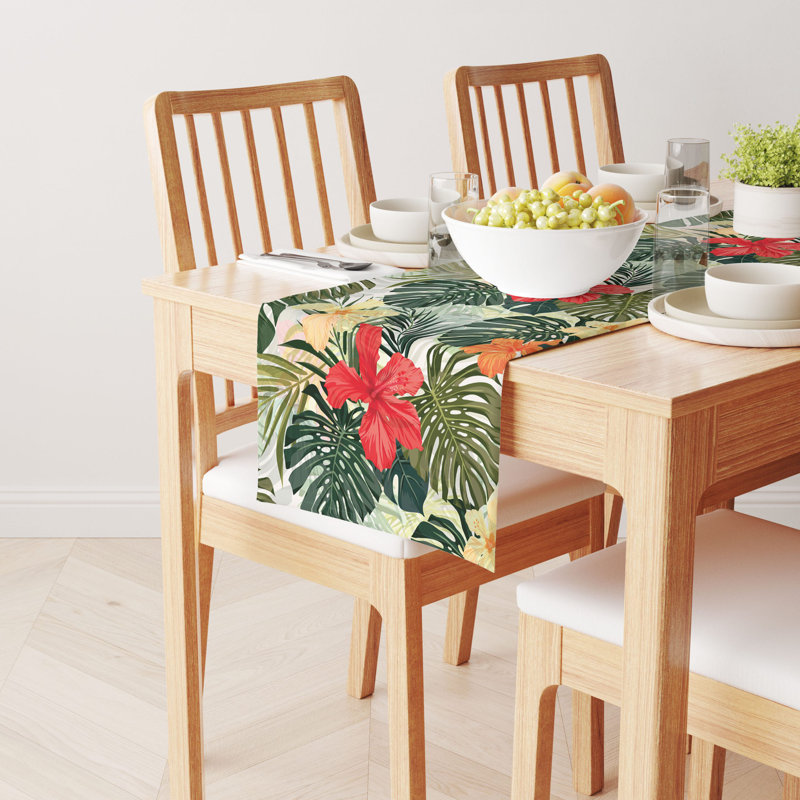 Stephenson Hibiscus Garden Milliken Signature Table Runner, 108" L x 14" W