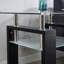 Table d'appoint en verre transparent, table de bout au design moderne-1015068618