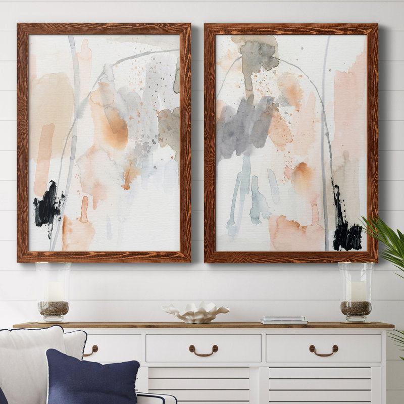«Tincture I», ensemble de 2 reproductions d'art sur toiles, H 31,5 po x l 47 po x P 1,5 po, Toile avec cadre érable