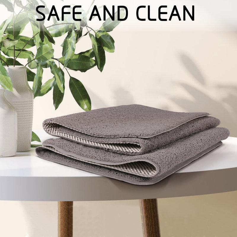 Tapis de bain Fedelina avec envers antidérapant, gris