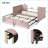 Twin Size Upholstered Daybed with Pop Up Trundle - Pink, No Box Spring Needed for Guest/Multi-Functional Rooms