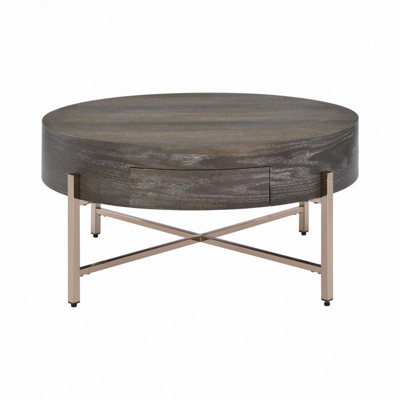 Table basse à tambour avec 1 tiroir